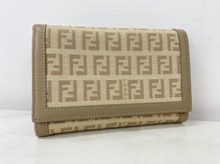 FENDI FF ZUCCA CANVAS COMPACT WALLET