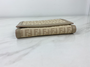 FENDI FF ZUCCA CANVAS COMPACT WALLET