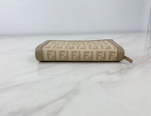 FENDI FF ZUCCA CANVAS COMPACT WALLET