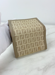 FENDI FF ZUCCA CANVAS COMPACT WALLET