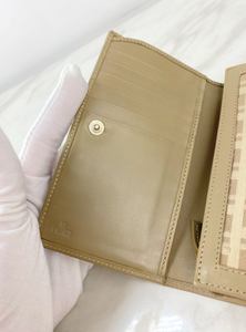 FENDI FF ZUCCA CANVAS COMPACT WALLET