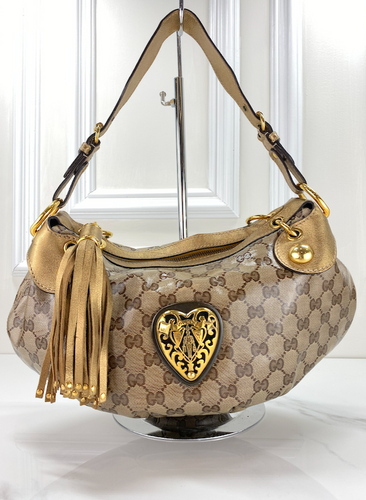 GUCCI CRYSTAL BABOUSKA HEART HOBO (SMALL)