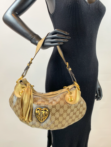GUCCI CRYSTAL BABOUSKA HEART HOBO (SMALL)