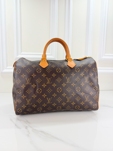 *COMBO DEAL* LOUIS VUITTON SPEEDY 35 MONO WITH LOCK + KEY & COMPACT WALLET