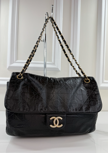 *COMBO DEAL* CHANEL "ROCK IN MOSCOW" JUMBO FLAP + WALLET  (BLACK - CALFSKIN)