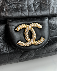 *COMBO DEAL* CHANEL "ROCK IN MOSCOW" JUMBO FLAP + WALLET  (BLACK - CALFSKIN)