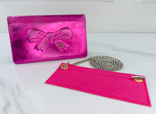 CHANEL METALLIC CALFSKIN BOW YEN WALLET / WOC