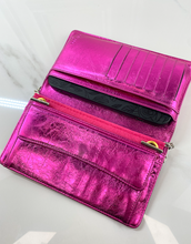CHANEL METALLIC CALFSKIN BOW YEN WALLET / WOC