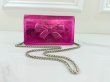 CHANEL METALLIC CALFSKIN BOW YEN WALLET / WOC