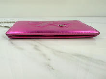 CHANEL METALLIC CALFSKIN BOW YEN WALLET / WOC