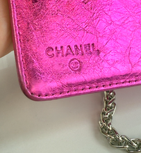 CHANEL METALLIC CALFSKIN BOW YEN WALLET / WOC