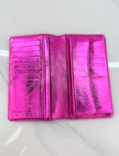 CHANEL METALLIC CALFSKIN BOW YEN WALLET / WOC