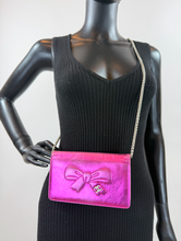 CHANEL METALLIC CALFSKIN BOW YEN WALLET / WOC