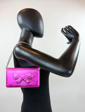 CHANEL METALLIC CALFSKIN BOW YEN WALLET / WOC