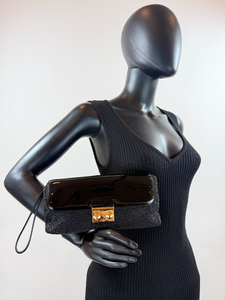 LOUIS VUITTON SATIN DENTELLE POCHETTE EVENING CLUTCH / CROSSBODY