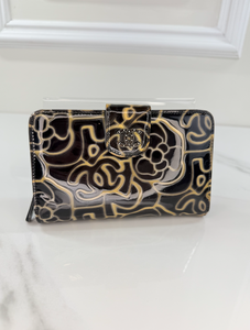 CHANEL COCO MARK CAMELLIA COMPACT BIFOLD WALLET