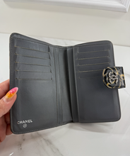 CHANEL COCO MARK CAMELLIA COMPACT BIFOLD WALLET