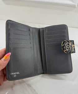 CHANEL COCO MARK CAMELLIA COMPACT BIFOLD WALLET