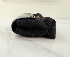 LOUIS VUITTON SATIN DENTELLE POCHETTE EVENING CLUTCH / CROSSBODY