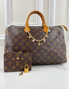 *COMBO DEAL* LOUIS VUITTON SPEEDY 35 MONO WITH LOCK + KEY & COMPACT WALLET