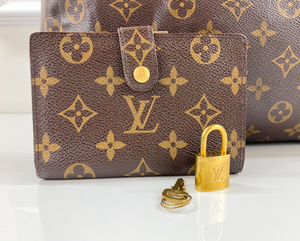 *COMBO DEAL* LOUIS VUITTON SPEEDY 35 MONO WITH LOCK + KEY & COMPACT WALLET
