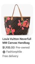 LOUIS VUITTON NEVERFULL MM ROSES - LIMITED EDITION