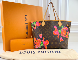 LOUIS VUITTON NEVERFULL MM ROSES - LIMITED EDITION