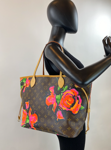 LOUIS VUITTON NEVERFULL MM ROSES - LIMITED EDITION