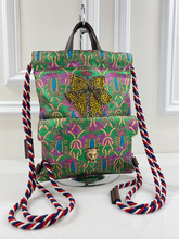 GUCCI BROCADE ANIMALIER BOW DRAWSTRING BACKPACK LIMITED EDITION