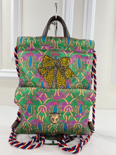 GUCCI BROCADE ANIMALIER BOW DRAWSTRING BACKPACK LIMITED EDITION