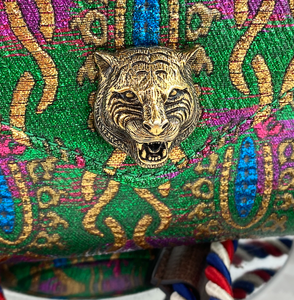 GUCCI BROCADE ANIMALIER BOW DRAWSTRING BACKPACK LIMITED EDITION