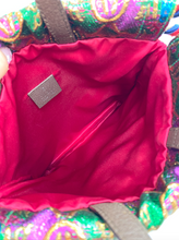 GUCCI BROCADE ANIMALIER BOW DRAWSTRING BACKPACK LIMITED EDITION