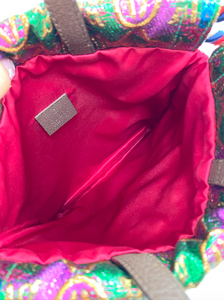 GUCCI BROCADE ANIMALIER BOW DRAWSTRING BACKPACK LIMITED EDITION