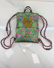 GUCCI BROCADE ANIMALIER BOW DRAWSTRING BACKPACK LIMITED EDITION