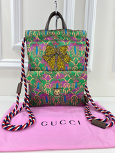 GUCCI BROCADE ANIMALIER BOW DRAWSTRING BACKPACK LIMITED EDITION
