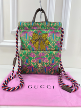 GUCCI BROCADE ANIMALIER BOW DRAWSTRING BACKPACK LIMITED EDITION
