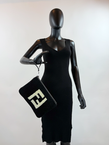 FENDI SHEARLING CLUTCH / WRISTLET
