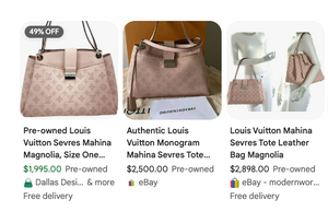 LOUIS VUITTON MAHINA CALFSKIN SEVRES MAGNOLIA