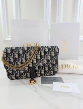DIOR OBLIQUE MIDIUM SADDLE POUCH WITH CHAIN
