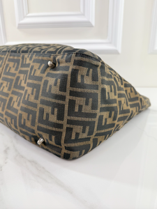 FENDI VINTAGE FF HANDLE TOTE ZUCCA CANVAS