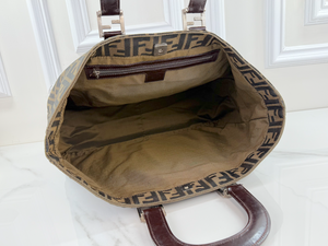 FENDI VINTAGE FF HANDLE TOTE ZUCCA CANVAS