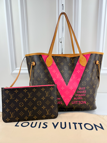 LOUIS VUITTON MONOGRAM V NEVERFULL MM GRENADE FULL SET