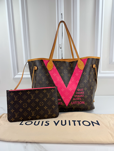LOUIS VUITTON MONOGRAM V NEVERFULL MM GRENADE FULL SET