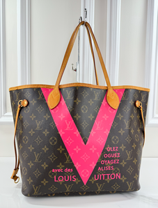 LOUIS VUITTON MONOGRAM V NEVERFULL MM GRENADE FULL SET