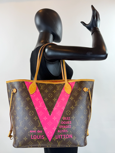 LOUIS VUITTON MONOGRAM V NEVERFULL MM GRENADE FULL SET