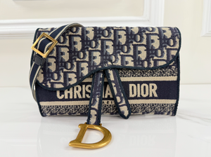 DIOR OBLIQUE SLIM SADDLE POUCH BELT BAG / CROSSBODY