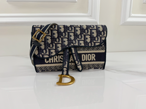 DIOR OBLIQUE SLIM SADDLE POUCH BELT BAG / CROSSBODY