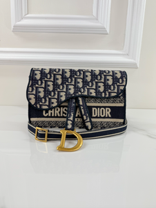 DIOR OBLIQUE SLIM SADDLE POUCH BELT BAG / CROSSBODY