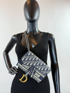 DIOR OBLIQUE SLIM SADDLE POUCH BELT BAG / CROSSBODY