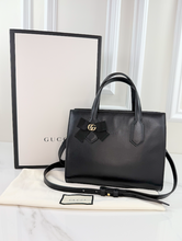 GUCCI GG RIBBON TOP HANDLE BAG (BLACK)